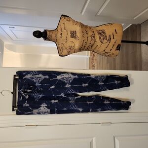 Nicole Miller Indigo Tie-Dye Pants